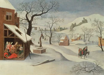 Flucht nach Ägypten in einer Winterlandschaft
